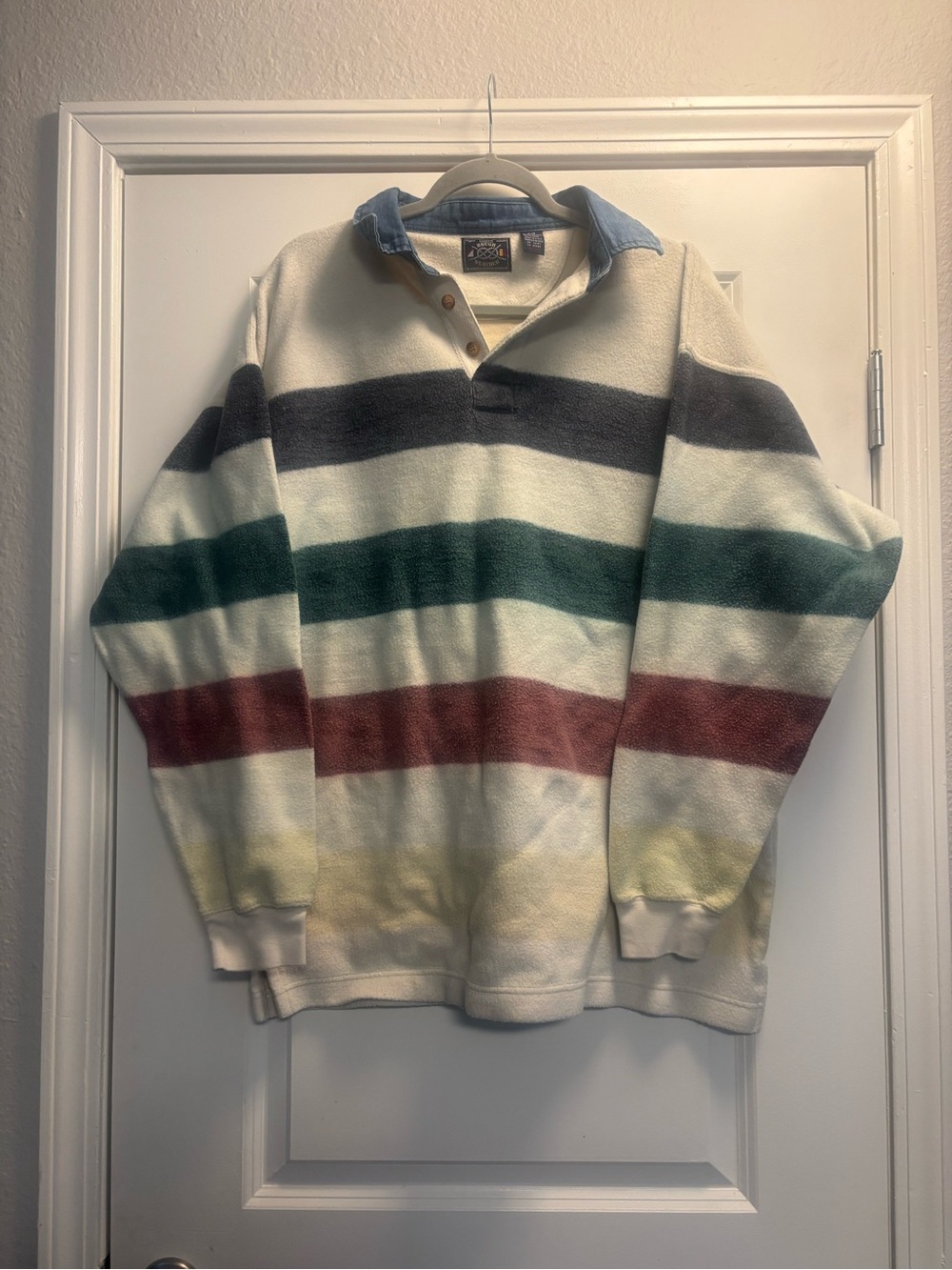 Vintage Gant Rough Weather Striped Rugby Pullover Sweater Multicolor Mens Large